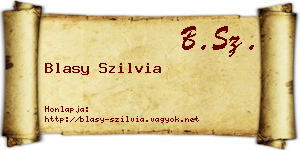 Blasy Szilvia névjegykártya
